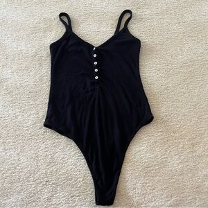 Me to We Black Bodysuit One Piece with V-neckline